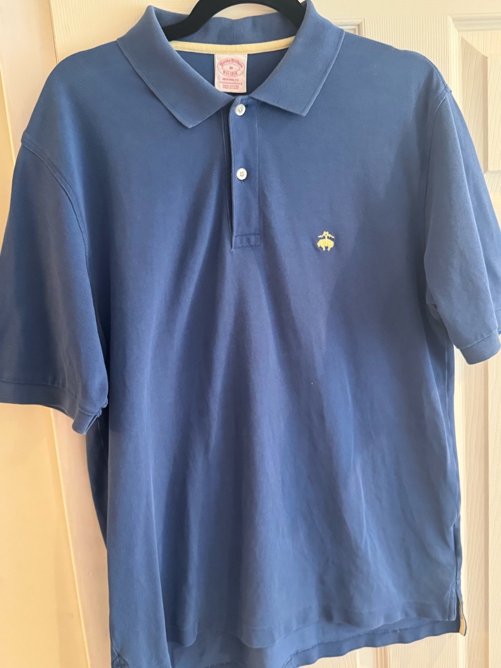 Brooks Brothers Navy Blue Polo with Yellow Embroidered Logo